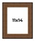 11x14 Museum Picture Frame with UV-Resistant Acrylic & Acid Free Backing, Available in 4 Finishes - Black, Brown, Gold, Silver